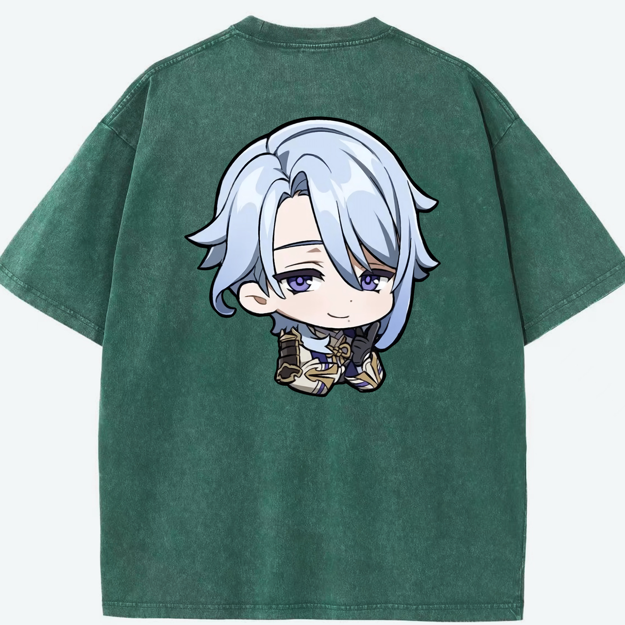 げんし神 神里綾人 かみさとあやと genshin Kamisato Ayato 綿100% ヴィンテージ風 半袖Tシャツ（背面プリント）